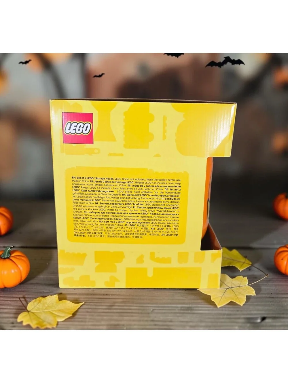 LEGO Halloween Edition Large Storage Heads Green White Skeleton 2pc NIB